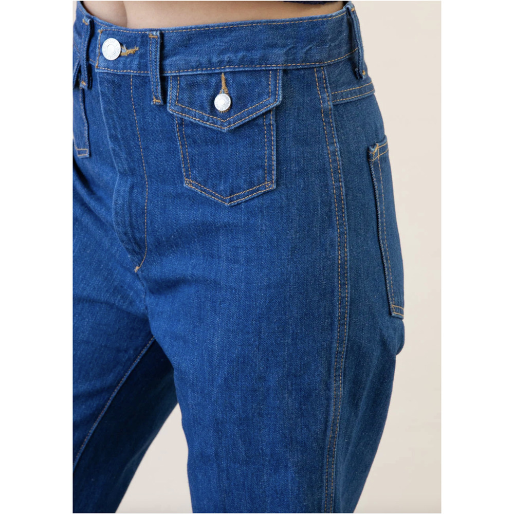 NEW $315 RE/DONE 70s Pocket High Rise Wide Leg Jeans - True Rinse - Picture 11 of 13